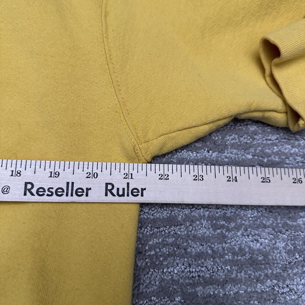 Vintage Nike Sweatshirt Mens Medium Yellow Crewneck Swoosh Embroidered 90s USA - Picture 10 of 11